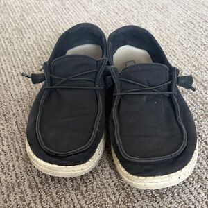 Hey Dudes: Casual Black Slip-On Canvas Loafers